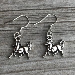 Girls Horse Charm Earrings, Horse Lovers Jewelry